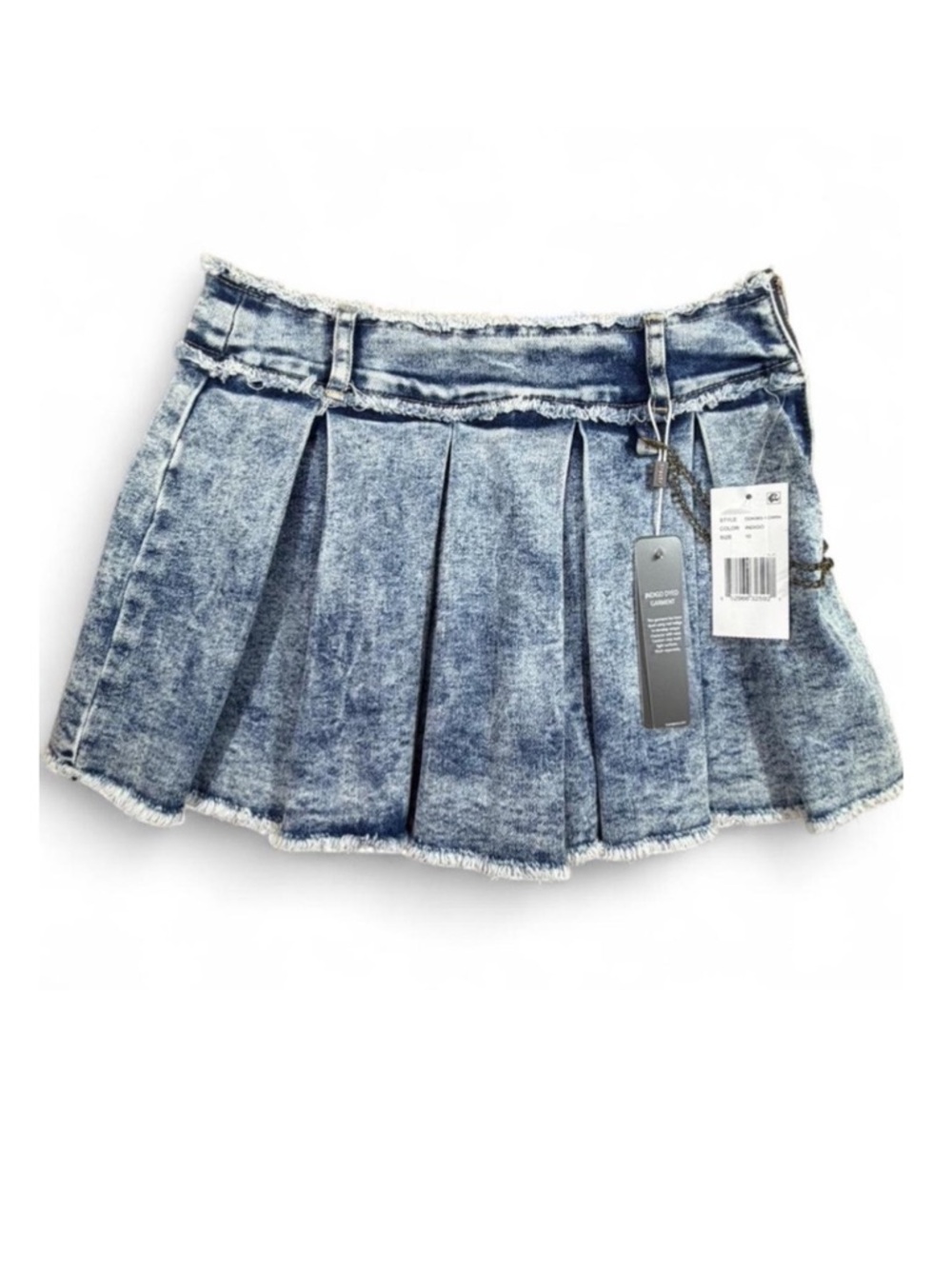 Tractr Pleated Denim Chain Skort – Girls Size 10 | Y2K Grunge Mini Skirt NWT